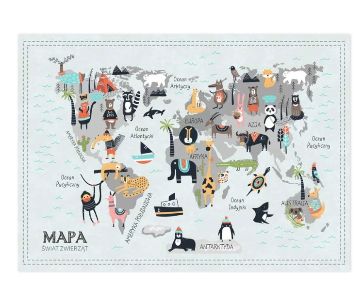 Mapa-fototapeta-retro-nieibeska-dla-dzieci-na-sciane-duza-tapeta-plakat-do-salolnu