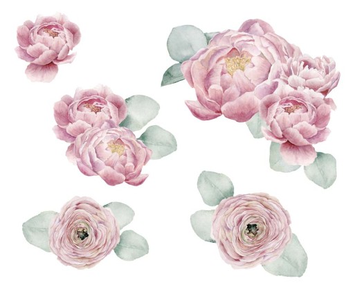 peonie-naklejka-na-sciane-kwiaty-rozowe-pudrowy-roz-rustykalne