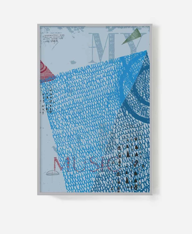 music-nowoczesne-wnetrze-abstrakcyjny-niebieski-kompozycja-litery-napisy-artystyczny-grafika-plakat-szara-rama