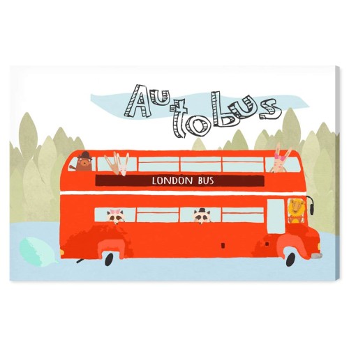 auto-miasto-korek-autobus-bus-doubledecker-zwierzatka-obraz-na-sciane