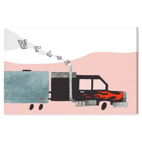 auto-miasto-korek-auto-ilustracja-da-dzieci-ciezarowka-obraz-na-sciane