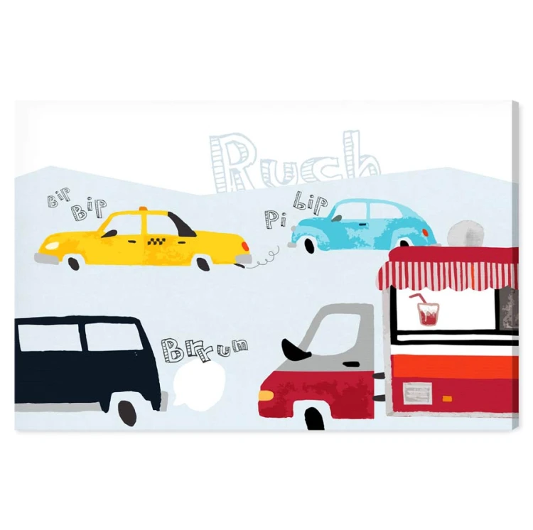 auto-miasto-korek-autka-zolta-taksowka-taxi-yellow-cab-gra-obraz-na-sciane